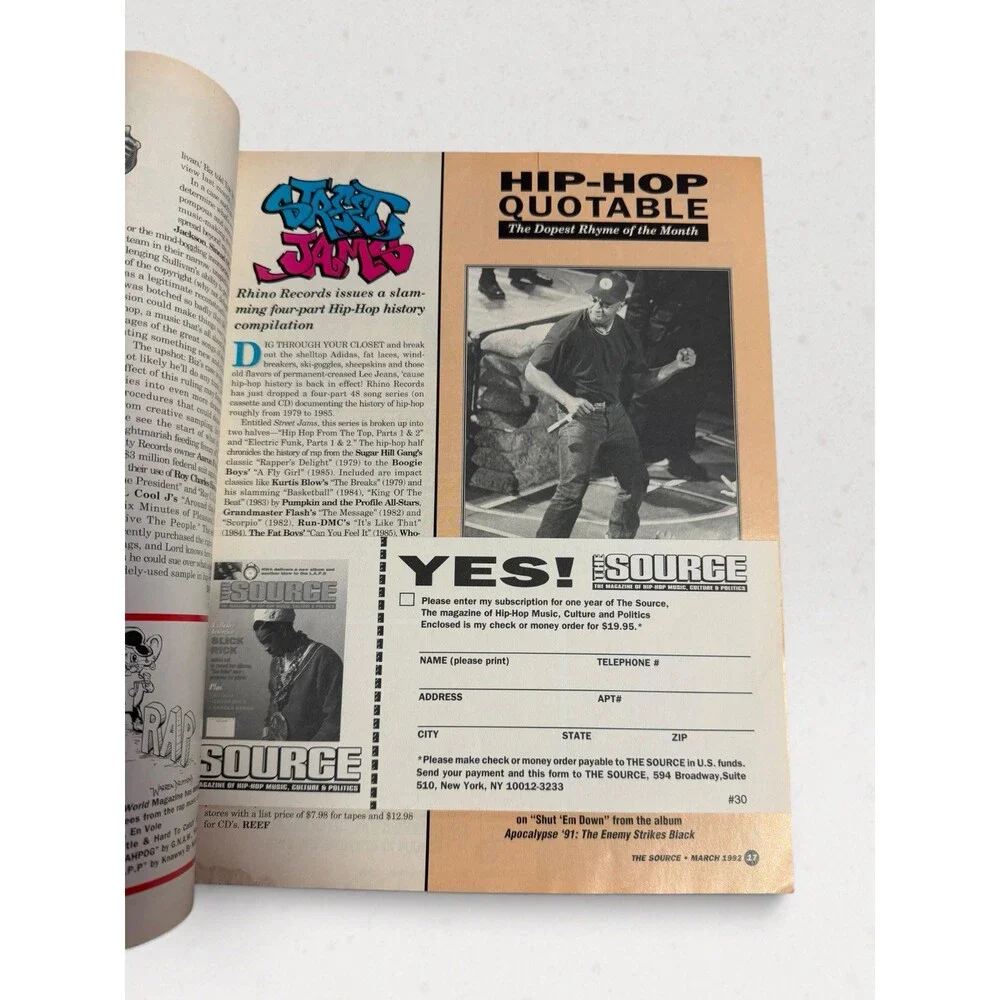 The Source Magazine March 1992 Issue 30 Yo! MTV Raps Sir Mix-A-Lot Biggie Smalls